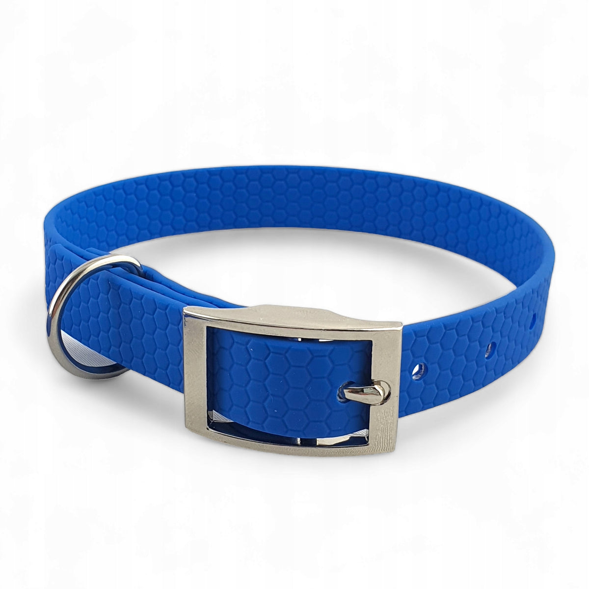 Waterproof dog collar 45 - 53 cm HEXA Honeycomb PVC, width 20 mm, linen