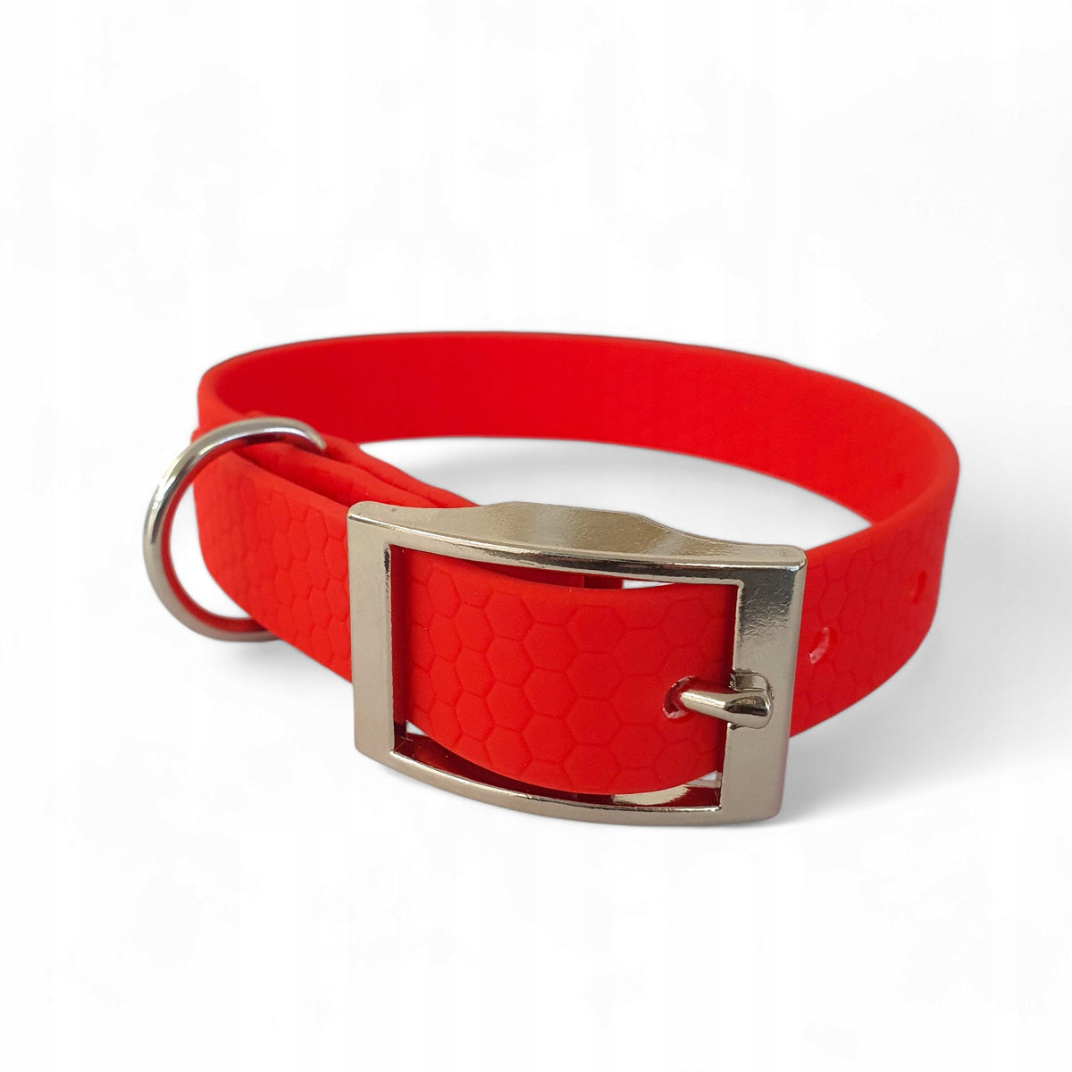 Waterproof dog collar 45 - 53 cm HEXA Honeycomb PVC width 20 mm rd