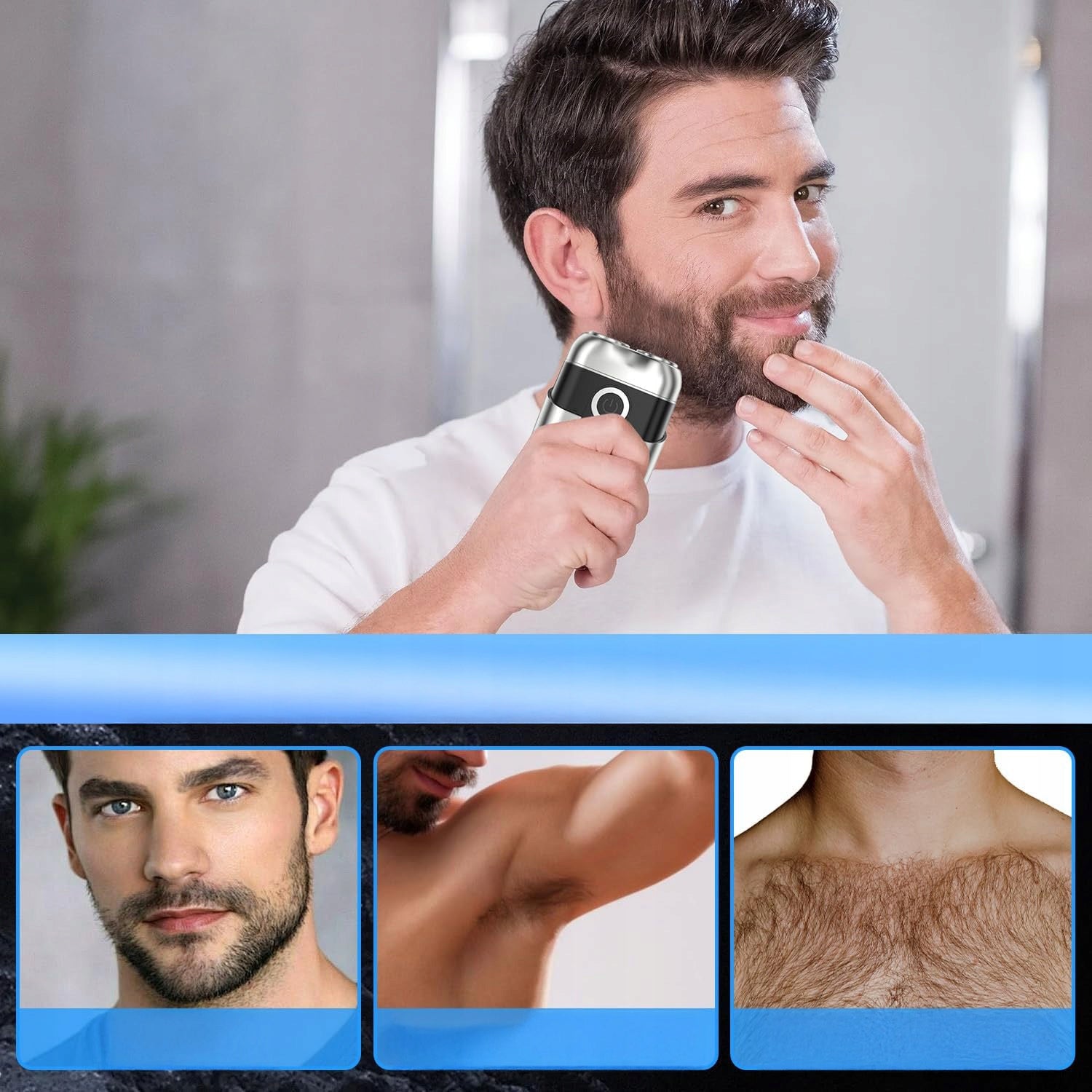Waterproof men's shaver mini beard razor lcd display Packaging status original