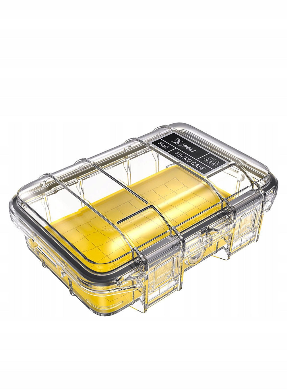 Waterproof protective case for electronics Peli M40 Micro Case - yellow/clear Color yellow