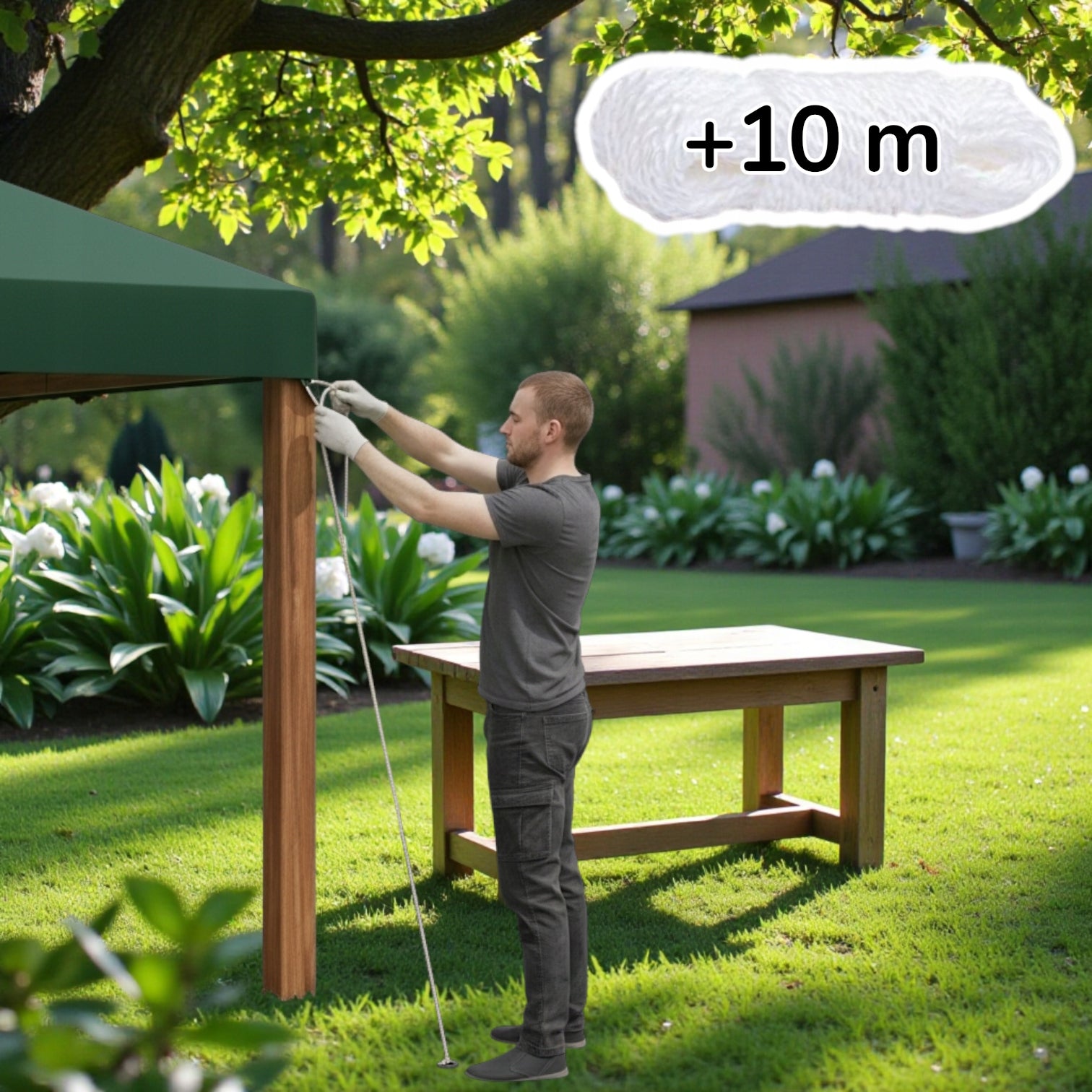 Waterproof roofing for the Pavilion green 300 cm x 300 cm Type pavilion