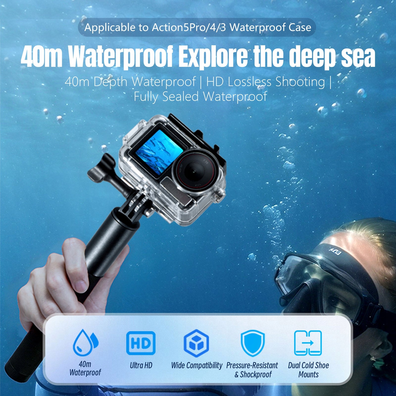 Waterproof waterproof case for DJI OSMO ACTION 3 / 4 / 5 PRO + holder Brand no brand