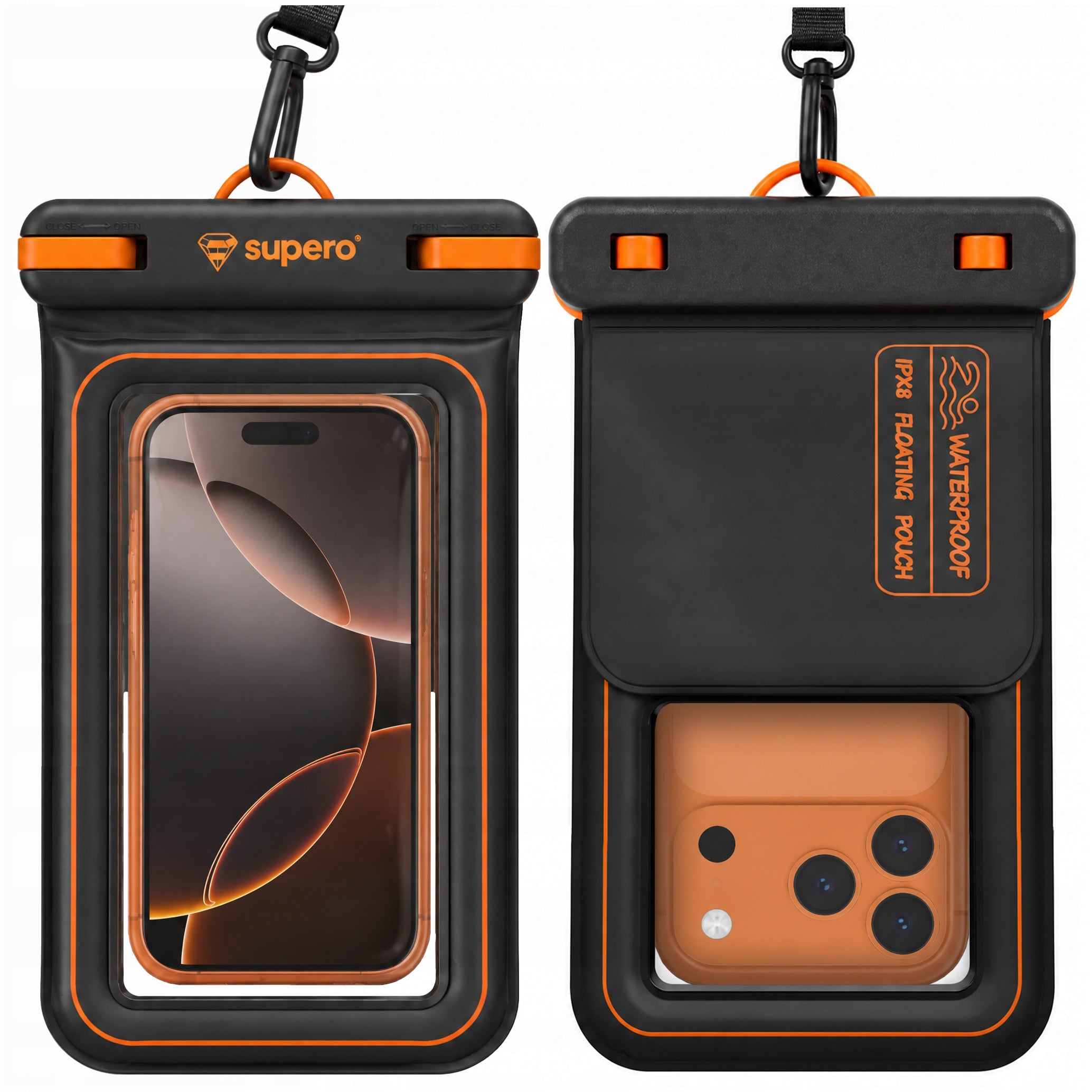 Waterproof waterproof phone case, universal up to 7.2" for IPX8 kayak