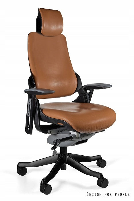 Wau swivel chair Unique genuine leather | brown