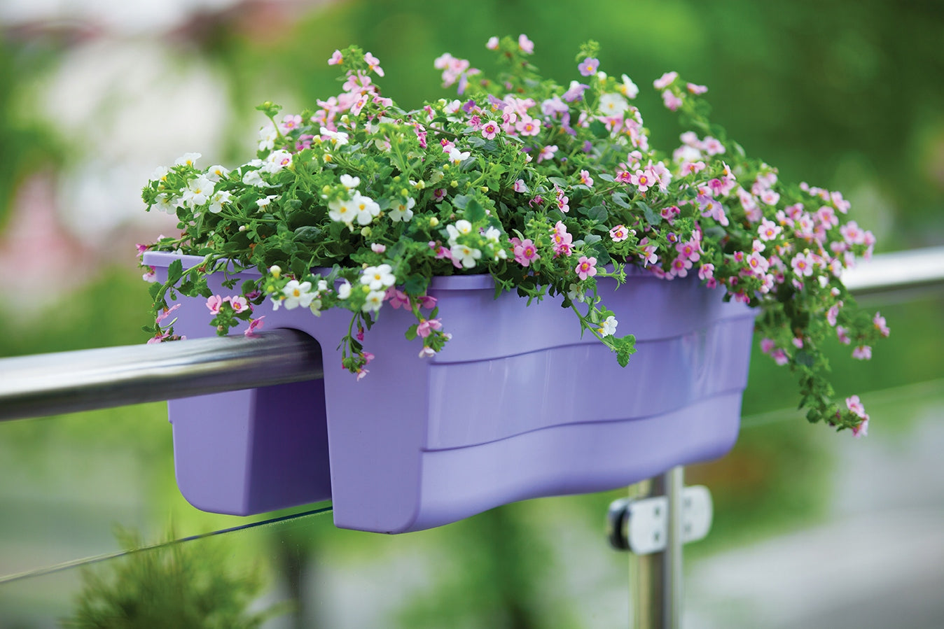 Wave Railing Pot 30cm Balcony Box Packaging status original