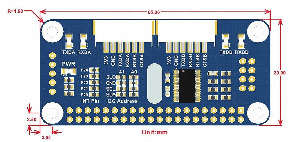 Waveshare Expansion HAT extension for Raspberry Batteries included no