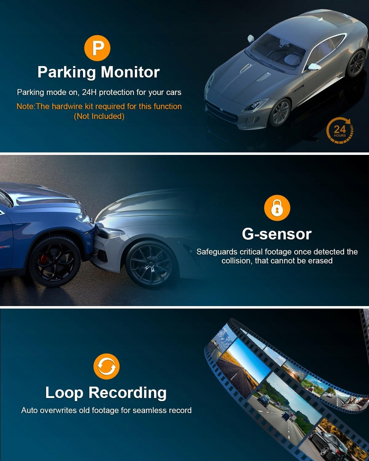 WeBeqer Front Dashcam 1080P FHD IPS Packaging status original