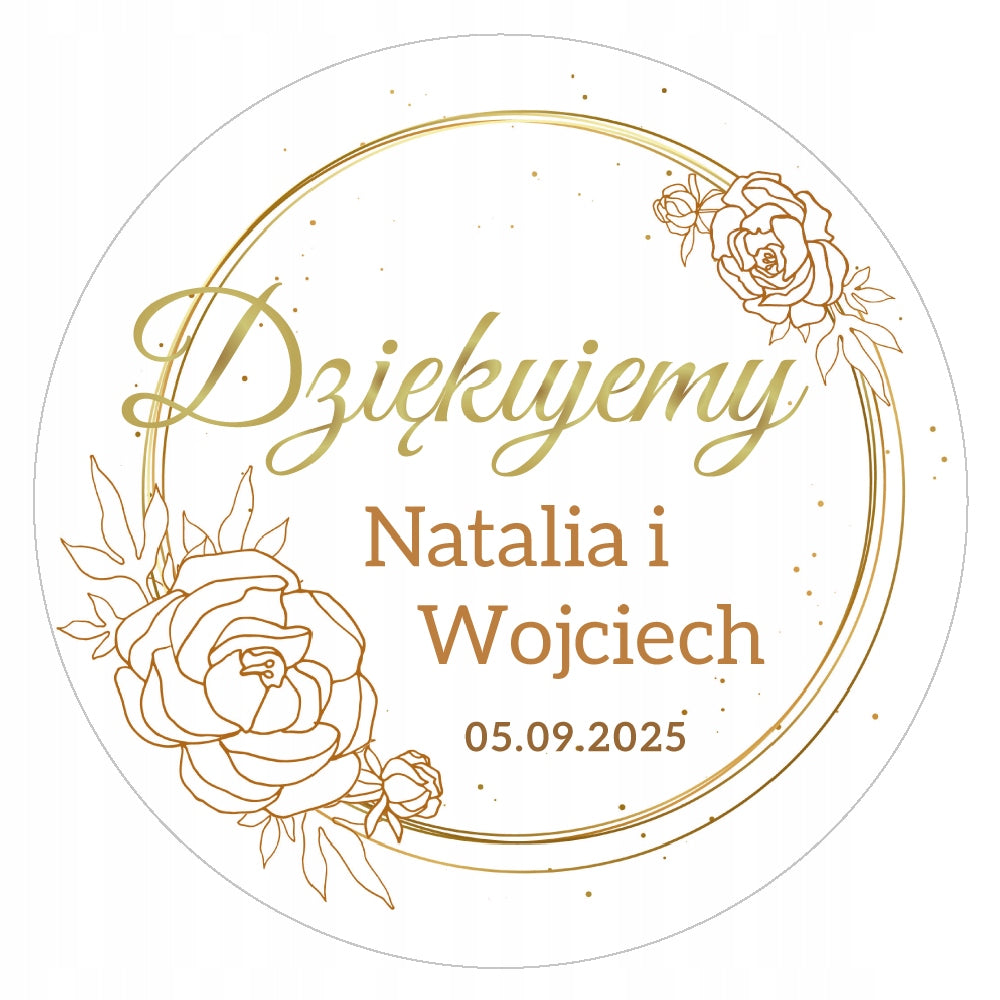 WeDDING stickers personalized Your date names package with cake 48 pcs.