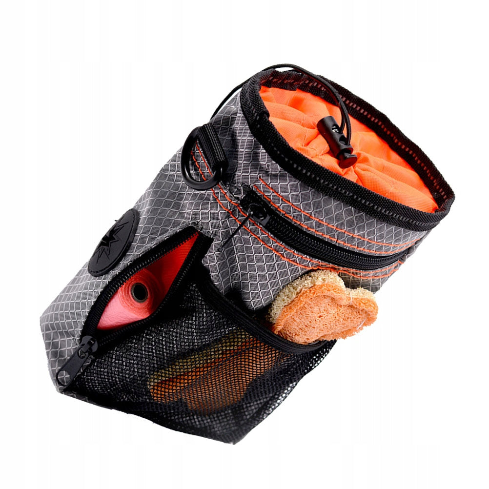 Wear-Resistant Grey Dog Food Carrier with Adjustable Strap