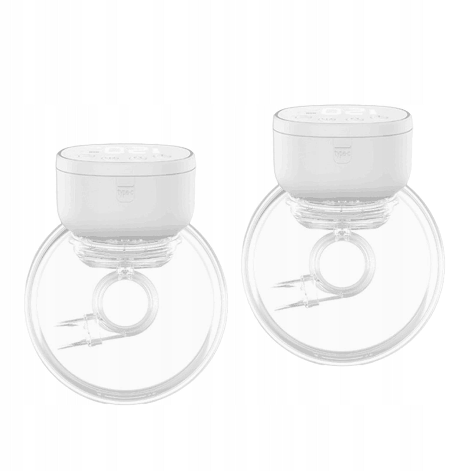 Wearable Breast Pump Portable 3 Modes, 9 Levels LED Display Low White 2pcs