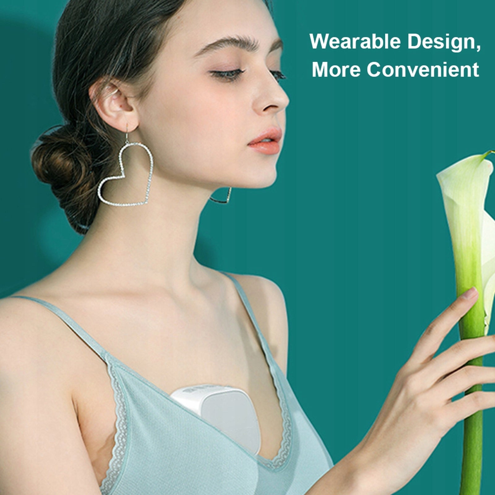 Wearable electric chest pump quiet invisible hands free 64