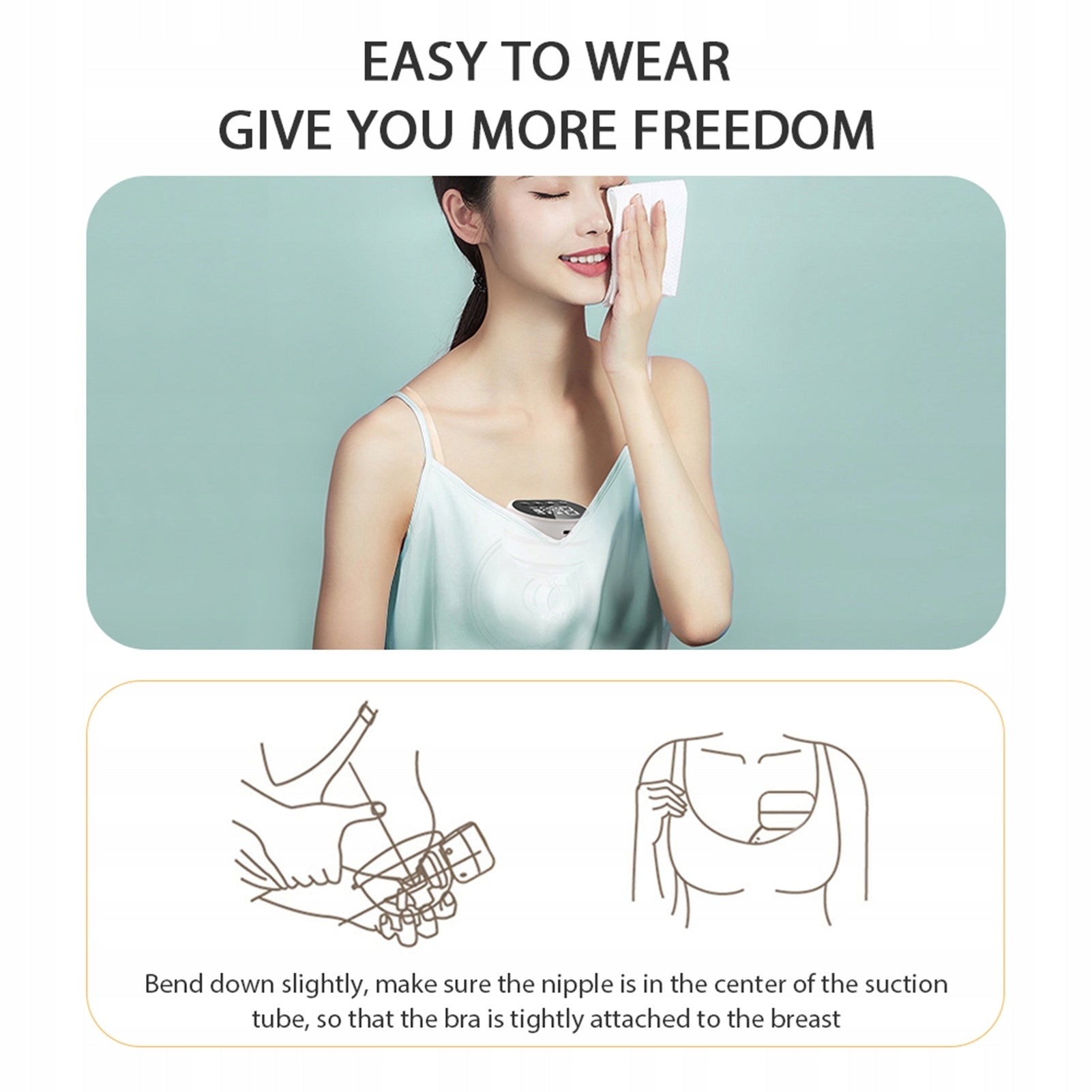 Wearable hands free of LS invisible electric chest pump Medical device no
