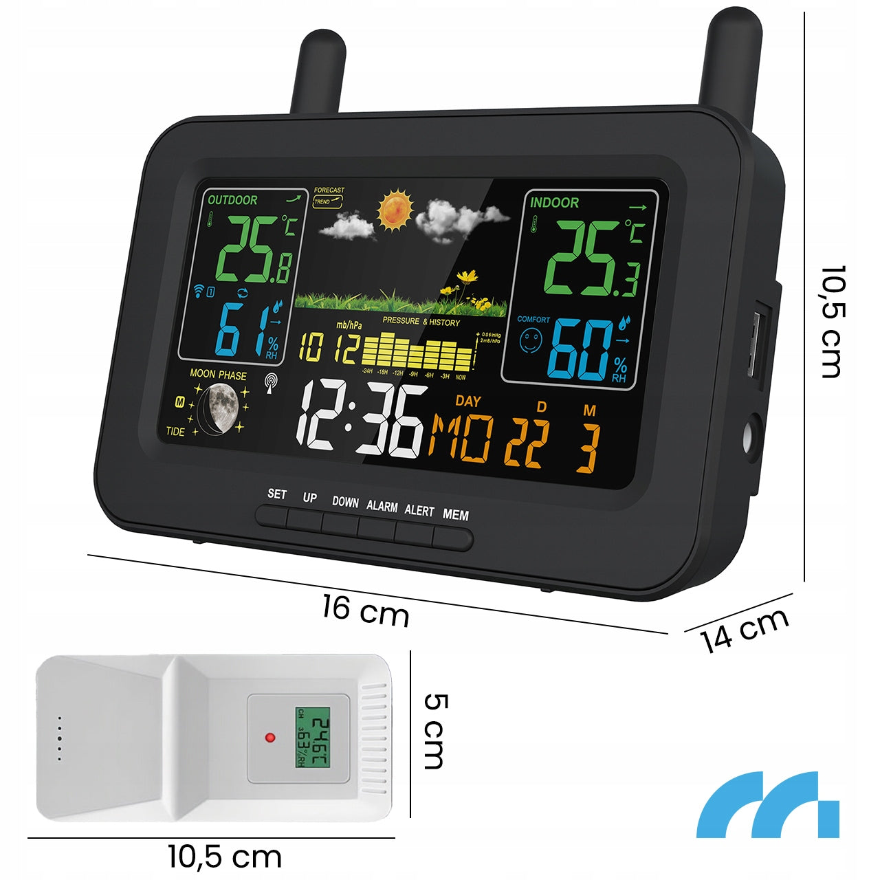 Weather Station Wireless Thermometer Barometer Outdoor Weather Sensor Packaging status original
