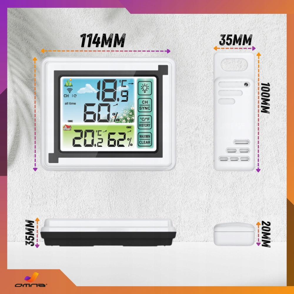 Weather station wireless weather meteo 3 sensors outdoor weather Model 1T3