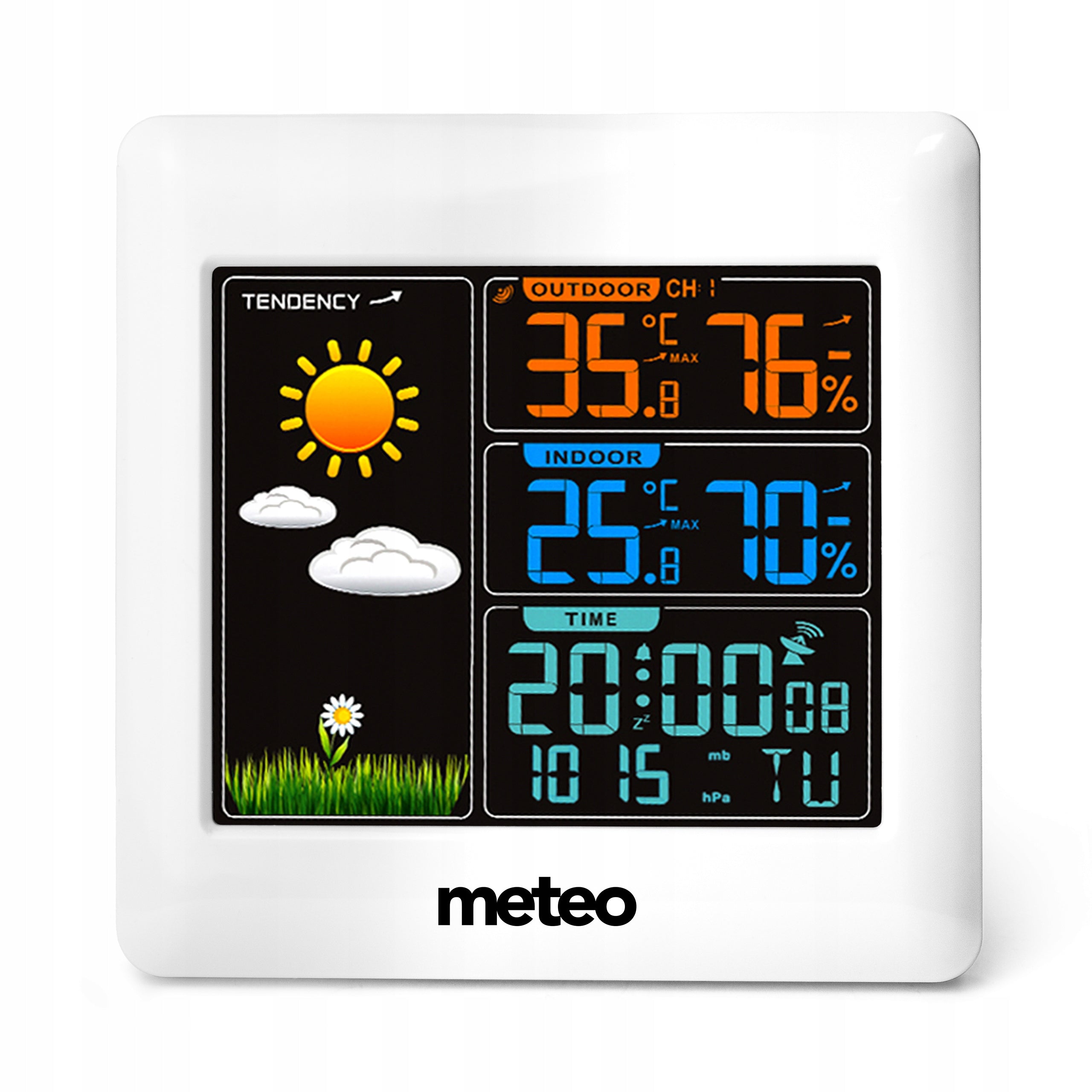 Weather station with DCF Meteo SP93 weather sensor Color white