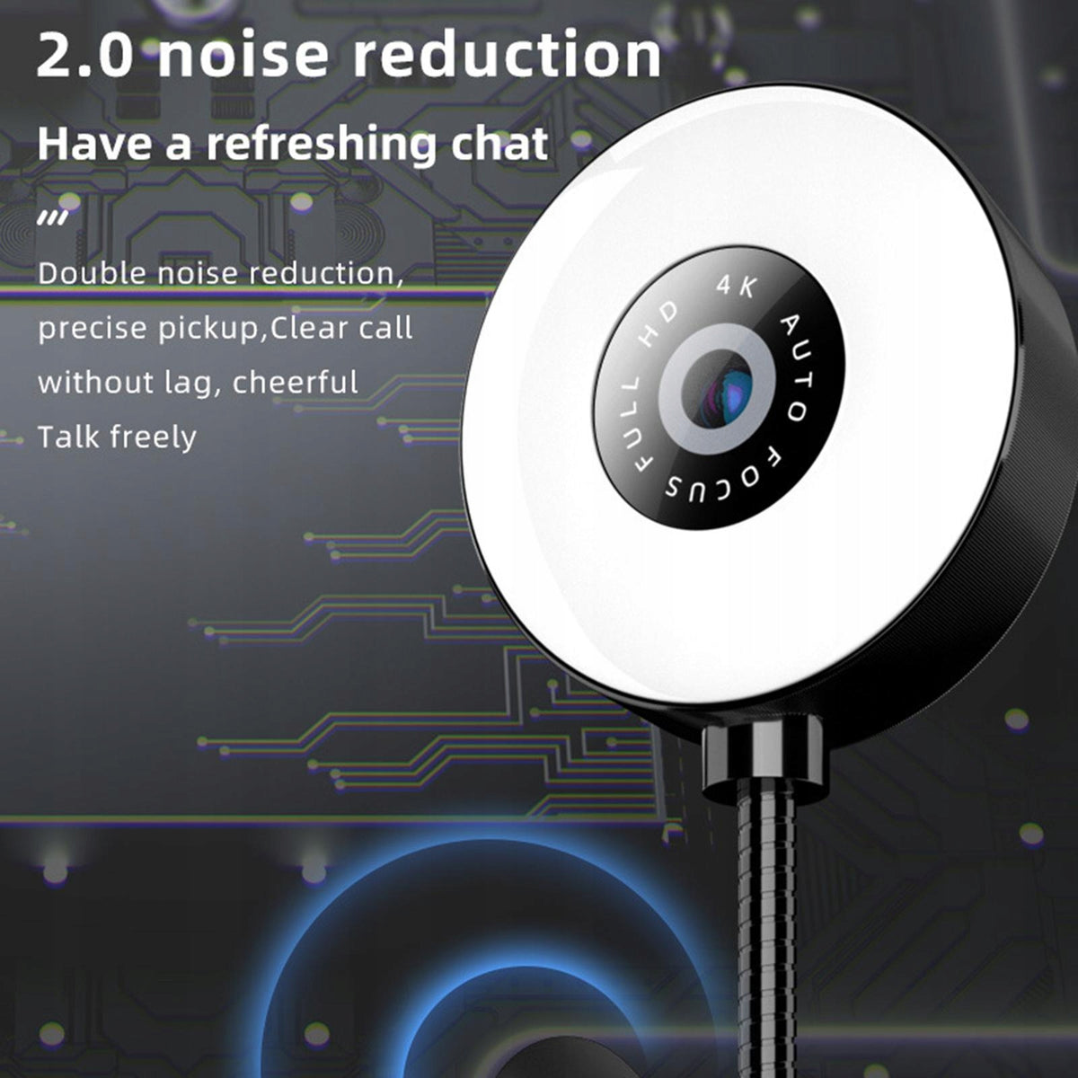 Webcam 4K Smart Full HD LED Fill Light Rotatable AutoFocus Multi 1080p Brand no brand
