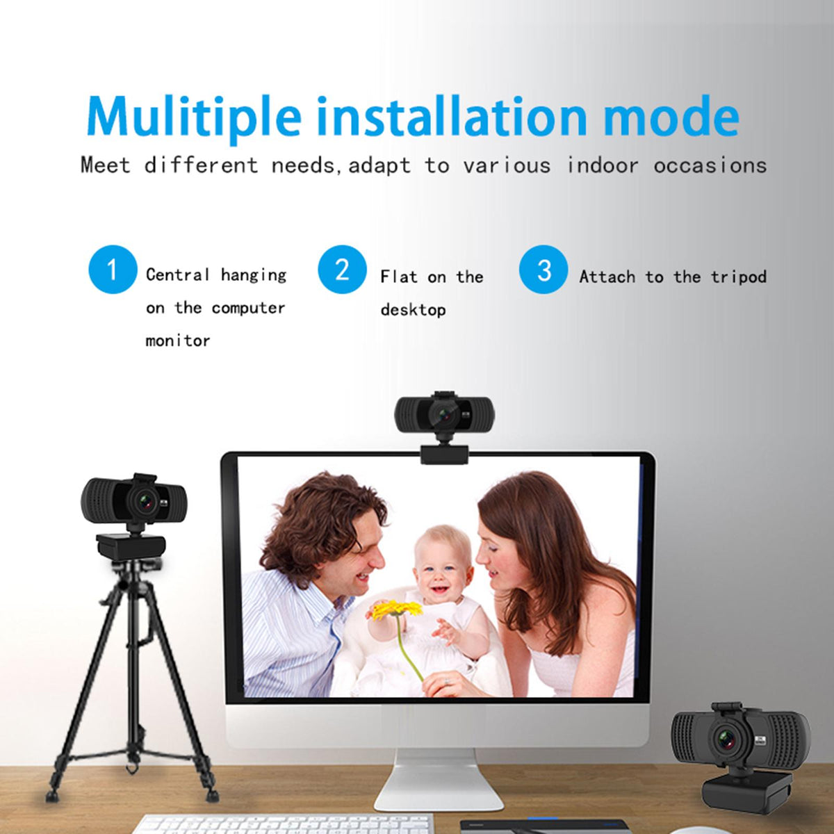 Webcam C6 with Microphone, 2K HD Computer Webcam USB Web Camera for Brand no brand