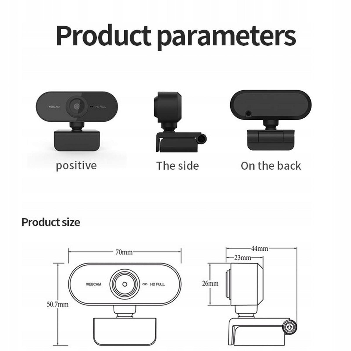 Webcam Multifunctional Base Clip Durable Widescreen USB Computer Camera for Packaging status original