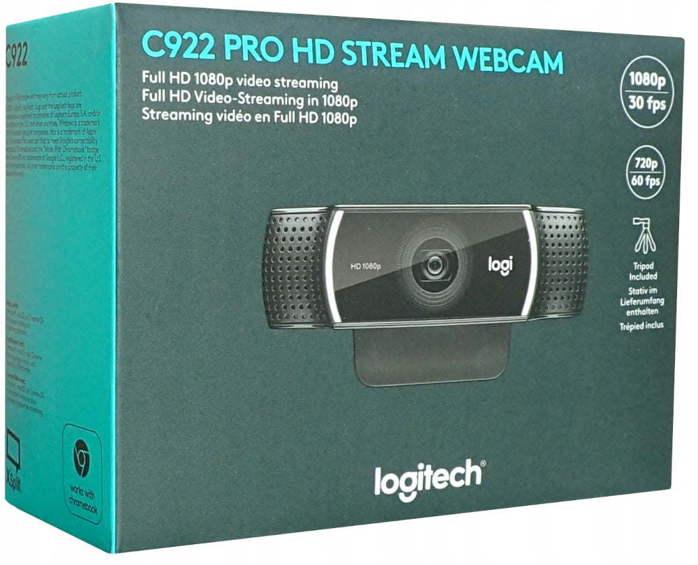 Webcam WebCam FullHD 1080p Logitech C922 Pro + Tripod