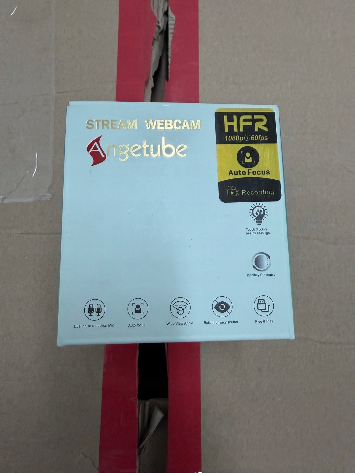 Webcam with light ring and tripod Angetube 862Pro Packaging status original