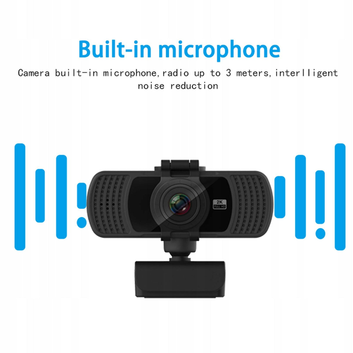 Webcame with Microphone Privacy Cover, 2K HD USB Web Camera PC Webcam with Brand no brand