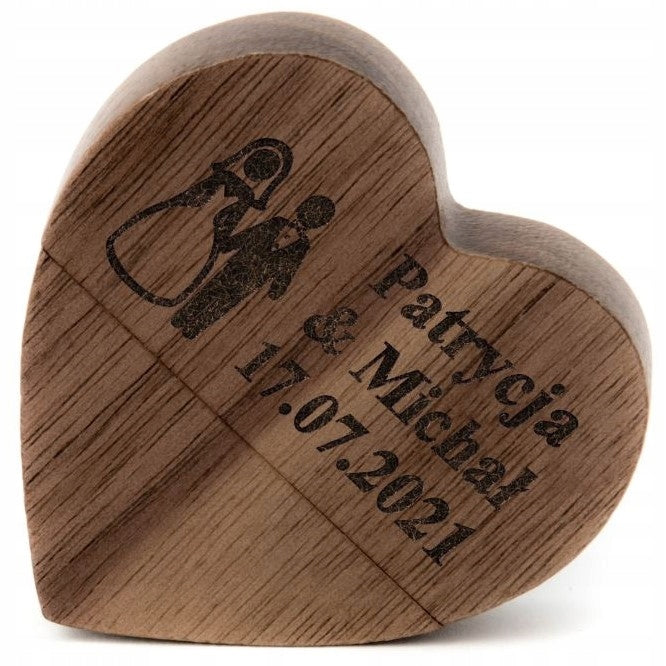 Wedding flash drive HEART Wooden 4 GB USB 2.0 + ENGRAVING Wedding GIFT