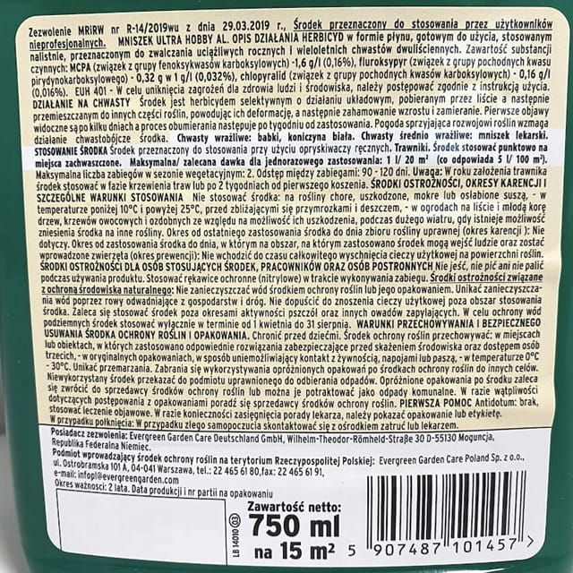 Weed Control Agent for Lawn 750ml Dandelion Spray Manufacturer Substral