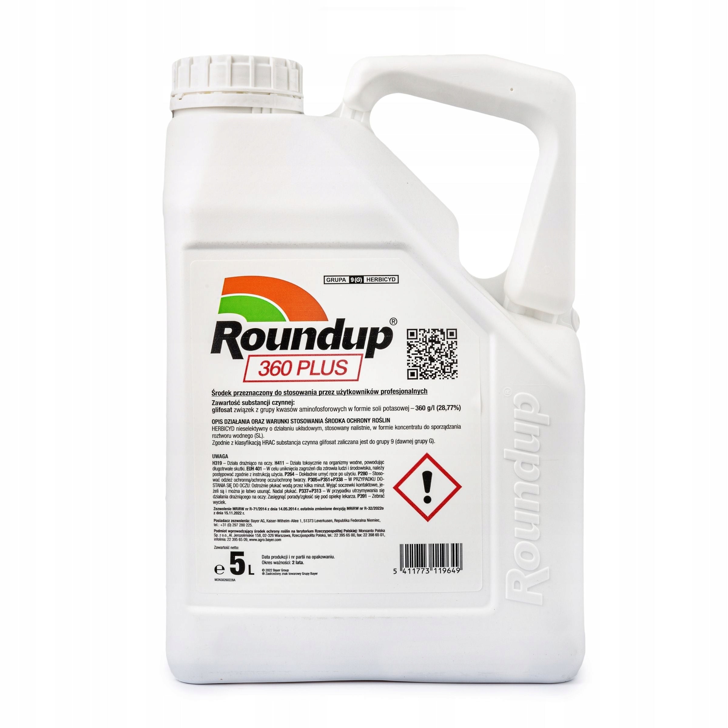 Weed killer Roundup 360 Plus 5l on Certificate