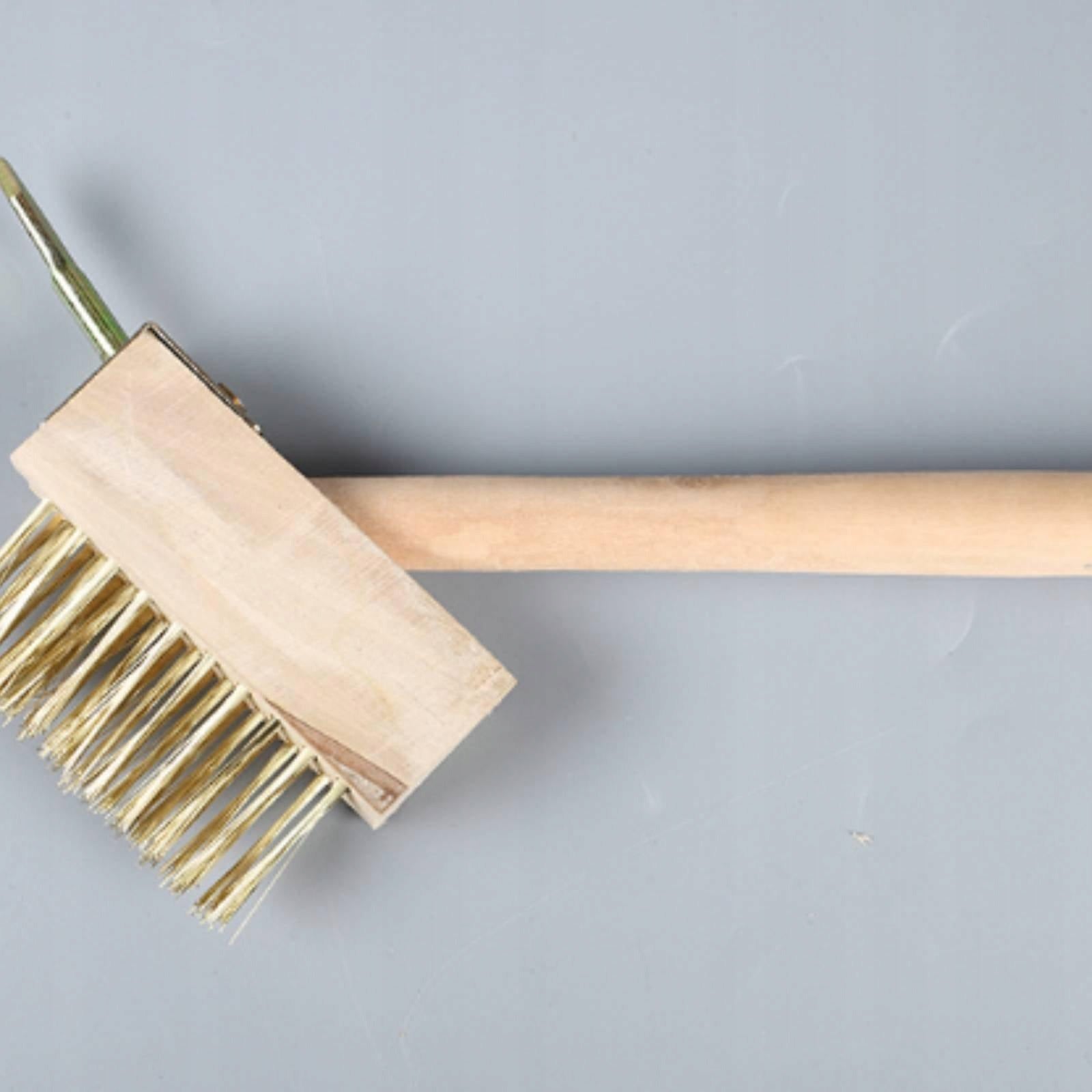 Weeding Brush Hard Bristles Long Handle Vegetation Brush Solid B Steel Wire Brand no brand