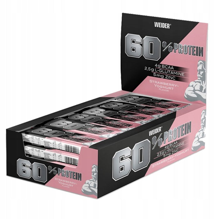 Weider 60% Protein Bar Strawberry-Yoghurt 24 bars