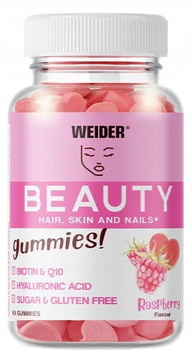 Weider BEAUTY 40 Raspberry Gummies COLLAGEN COENZYME Q10 Skin Hair Nails