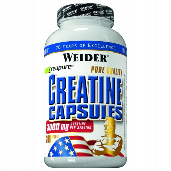 Weider Pure Creatine Creapure 200 capsules Natural CREATINE WEJDER Packaging status original