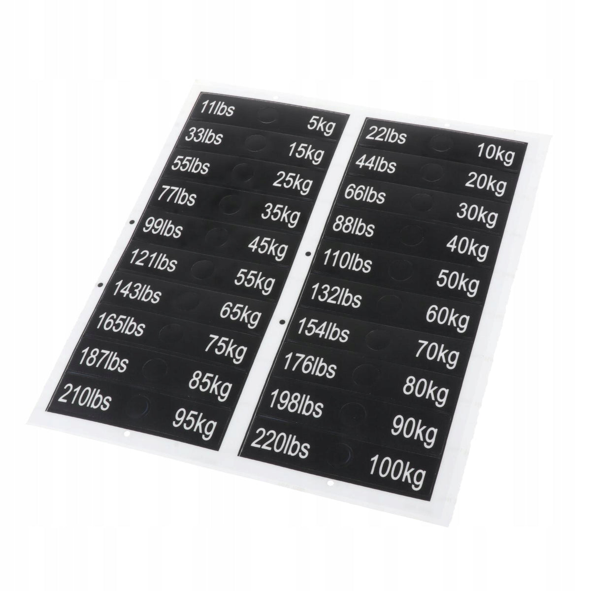 Weight Stack Labels, 11 Lbs to 220 Lbs, Number Stickers with Weight Pin