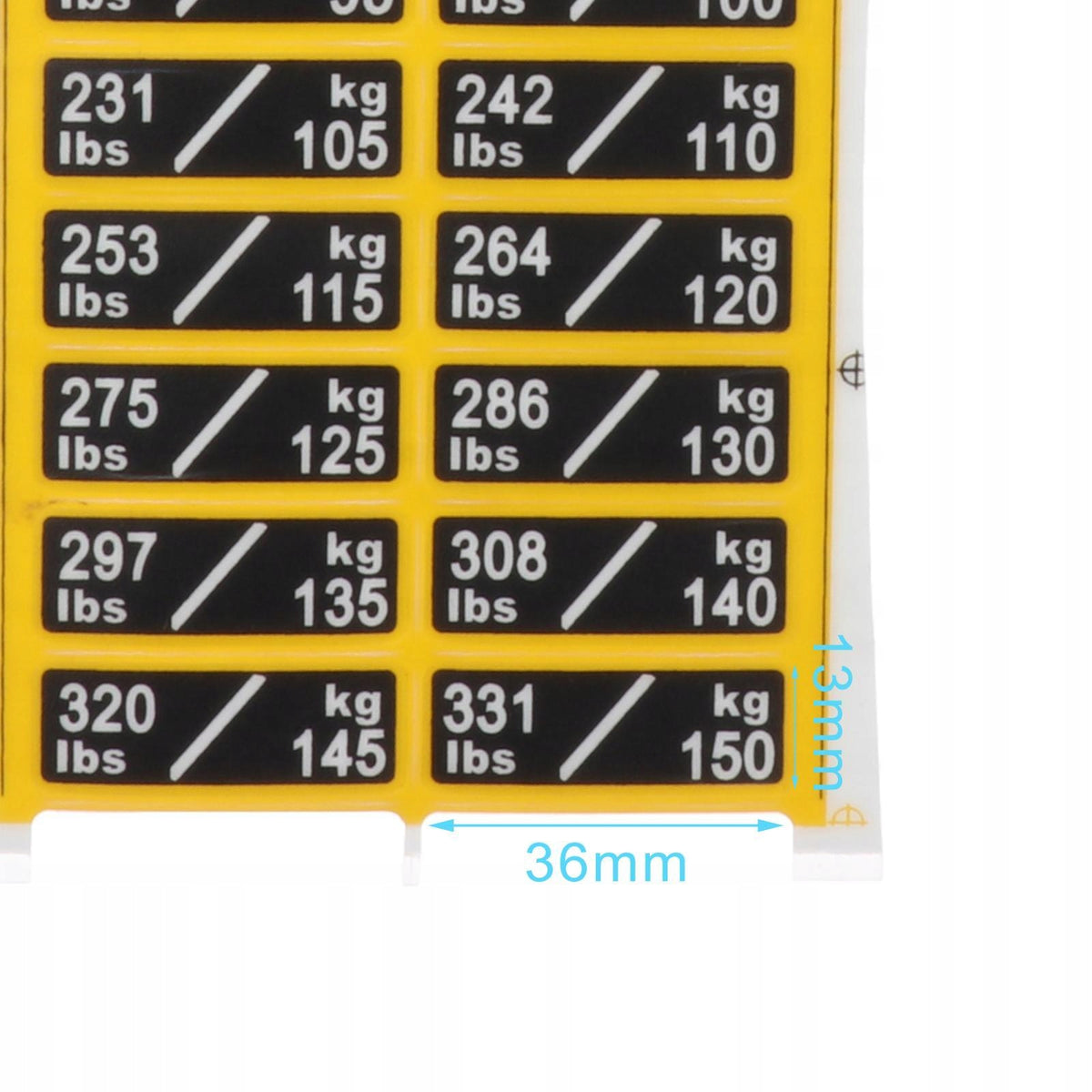 Weight Stack Labels, Self adhesive Number Stickers with Black Background Packaging status original
