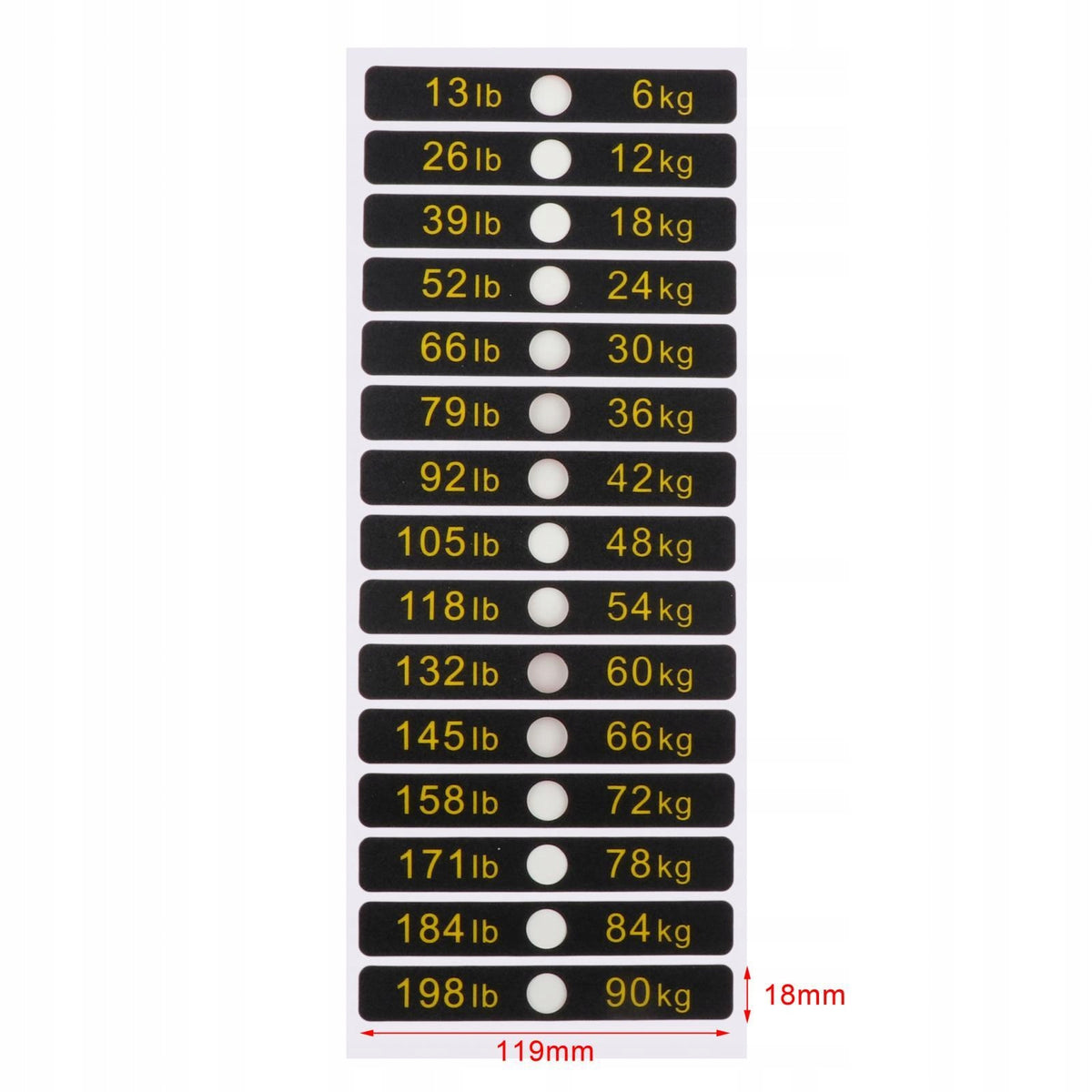 Weight Stack Labels, Weight Number Stickers, Lbs, Weight Block Label Packaging status original