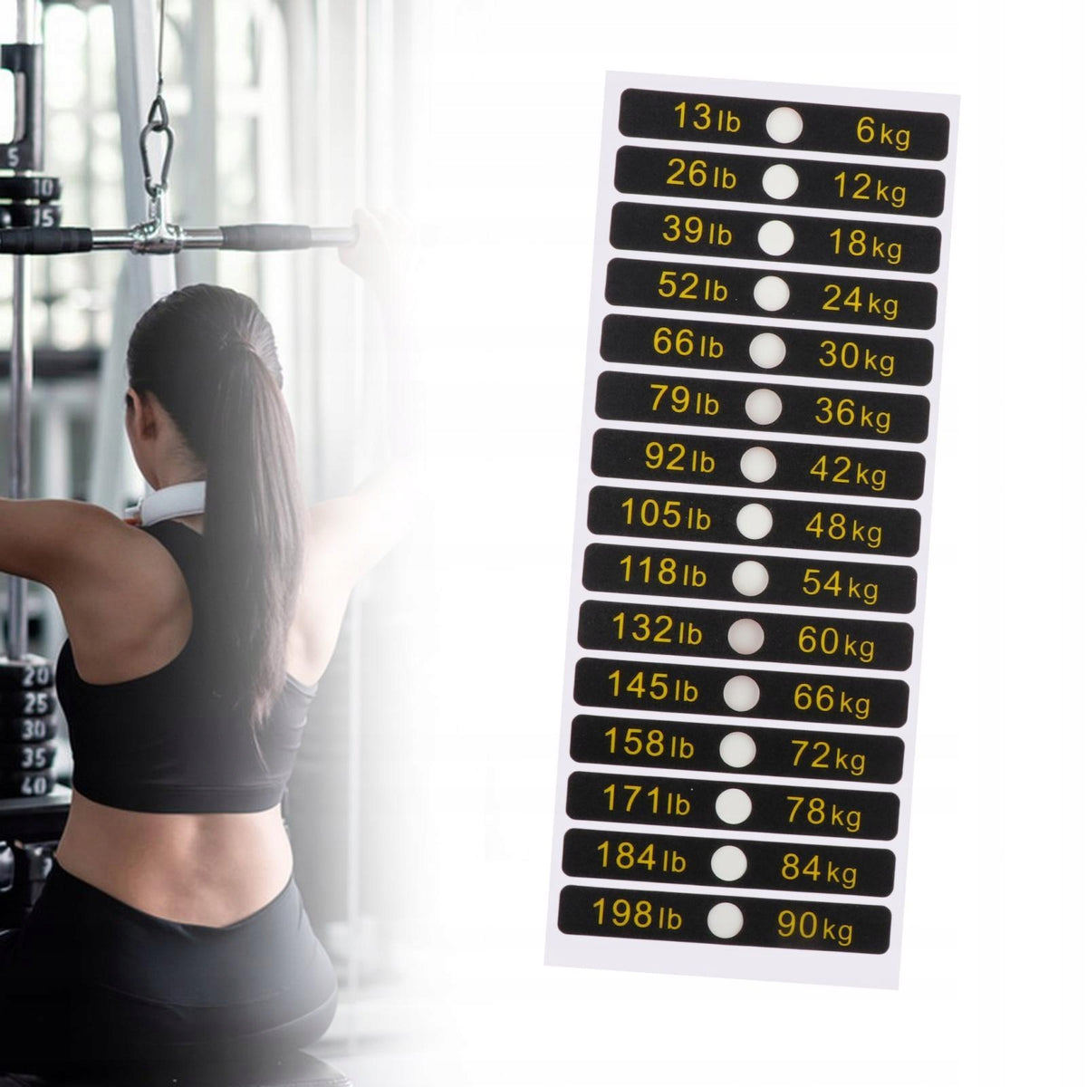 Weight Stack Labels, Weight Number Stickers, Lbs, Weight Block Label