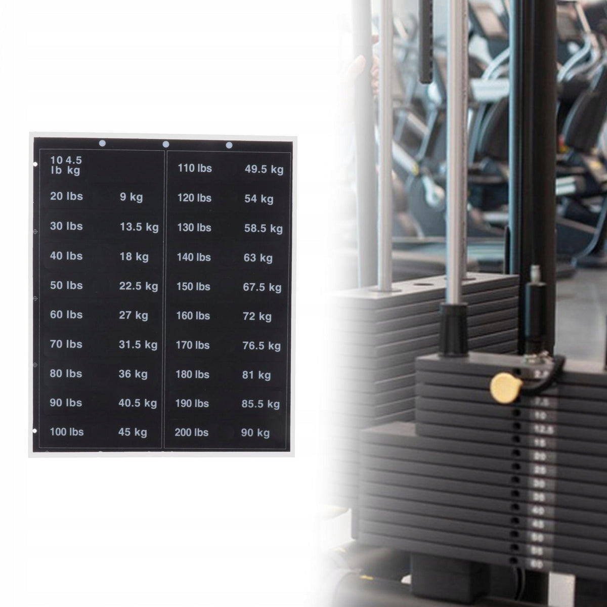 Weight Stack Labels, Weight Stickers, Black Background with White Numbers