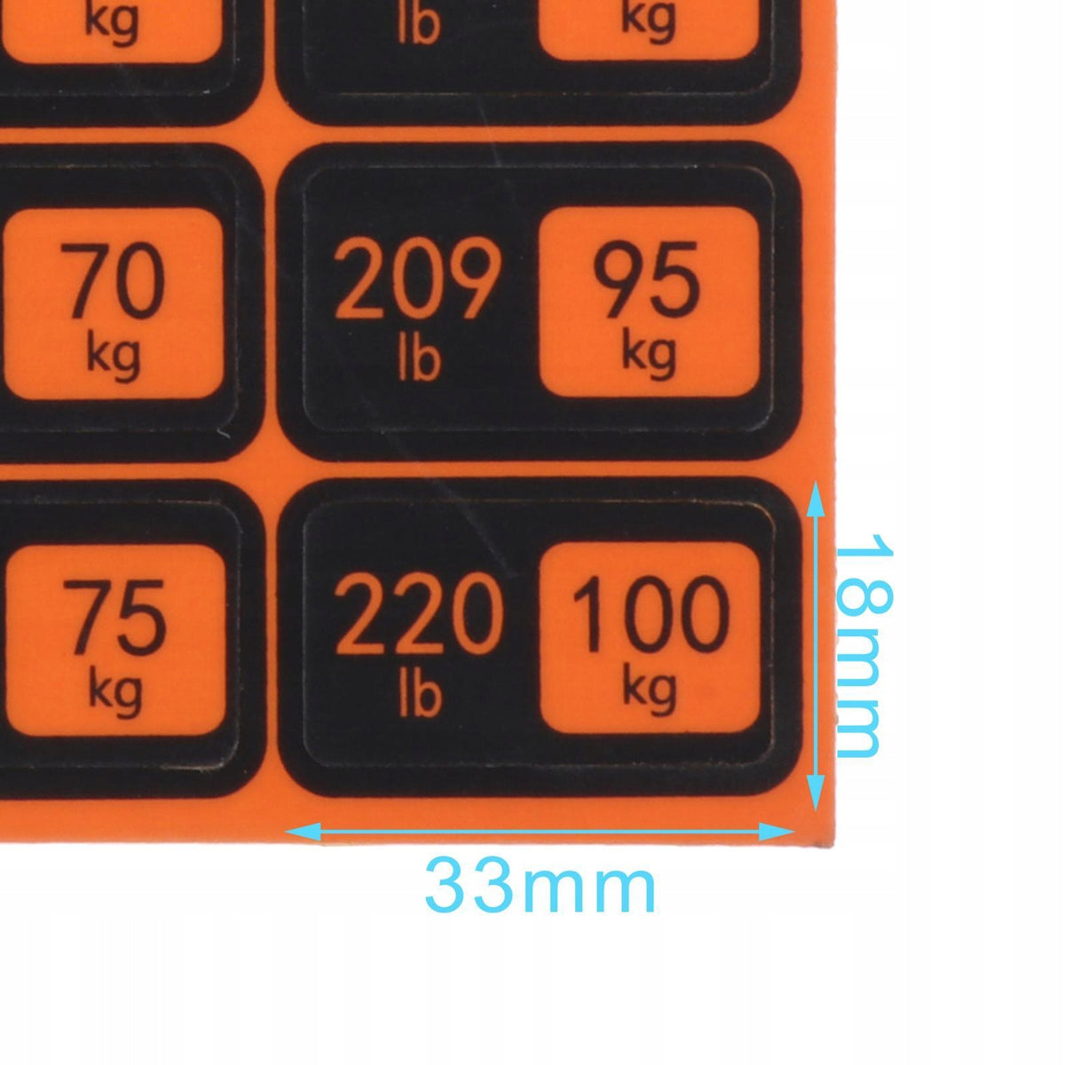 Weight Stack Labels, Weight Stickers, Self adhesive, Number Stickers with Packaging status original