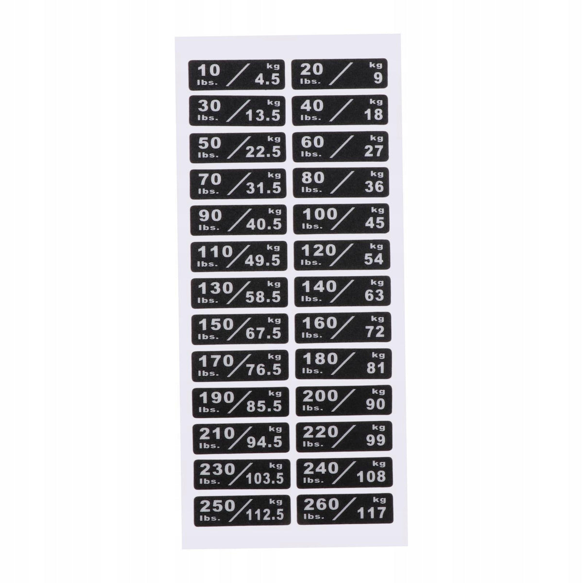 Weight Stack Labels, Weight Stickers, lbs, Black Background, Weight Number Packaging status original