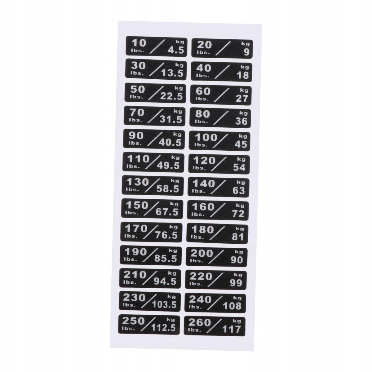 Weight Stack Labels, Weight Stickers, lbs, Black Background, Weight Number