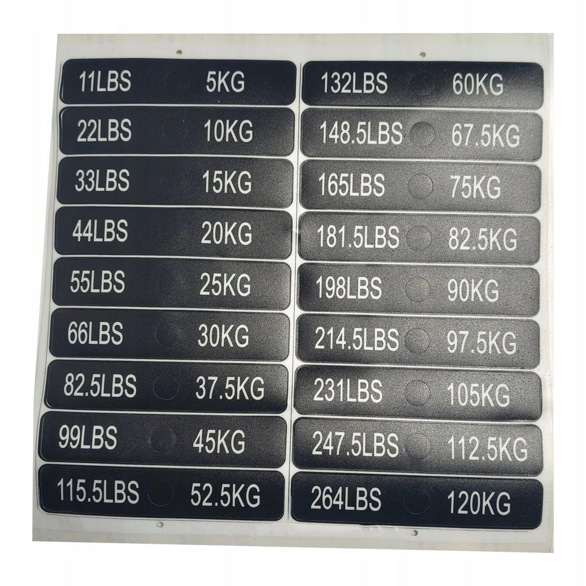 Weight Stack Labels Workout Black Background Strength Training 5kg to 120kg