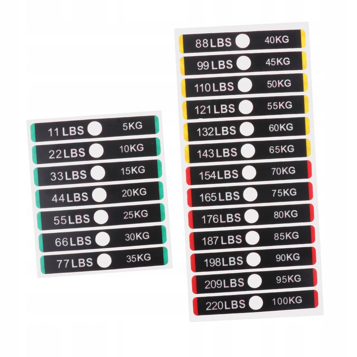 Weight Stickers 5kg to 100kg Weight Stack Labels with Weight Pin Hole