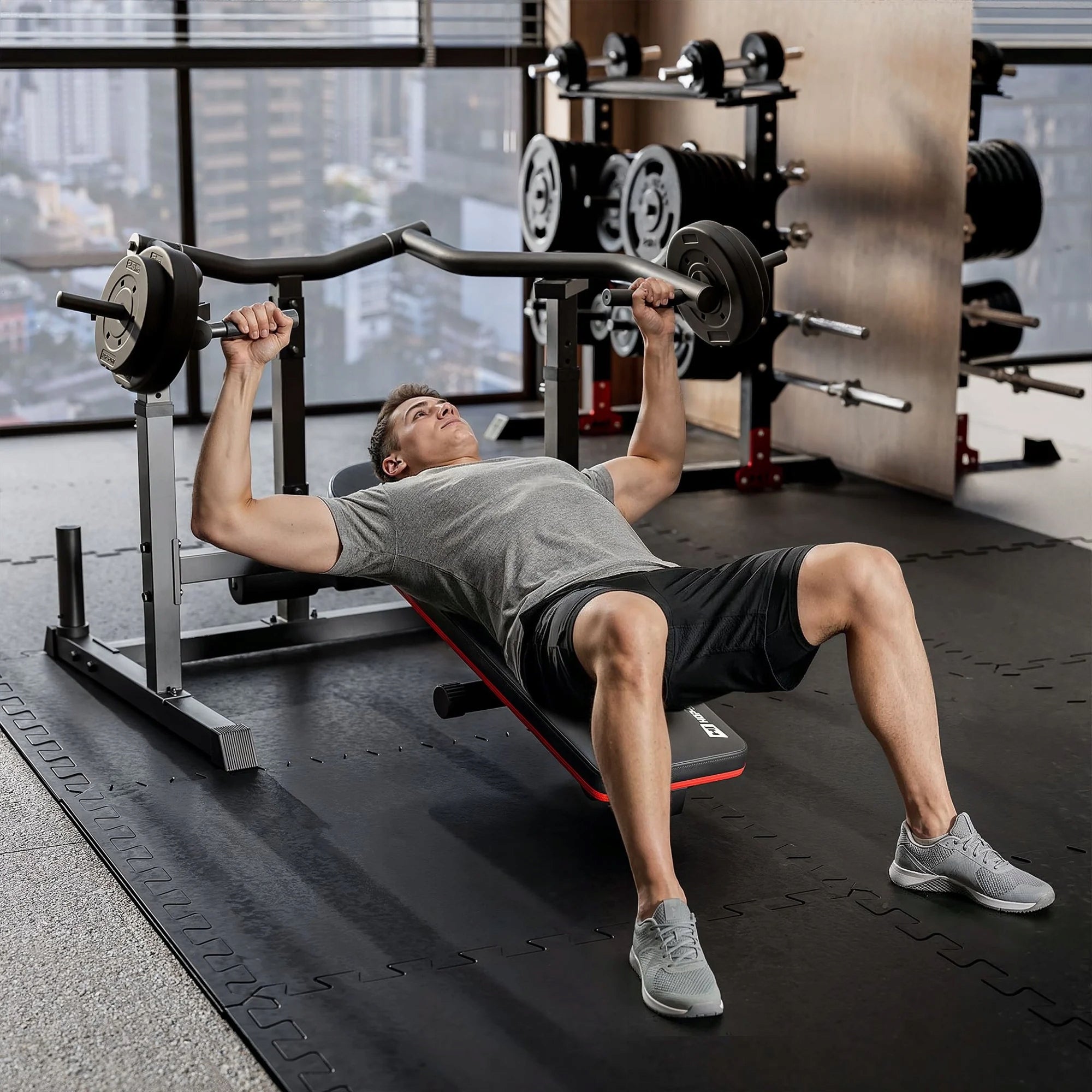 Weight bench 250kg for exercise squeezing adjustable folding slant Brand Hop-Sport