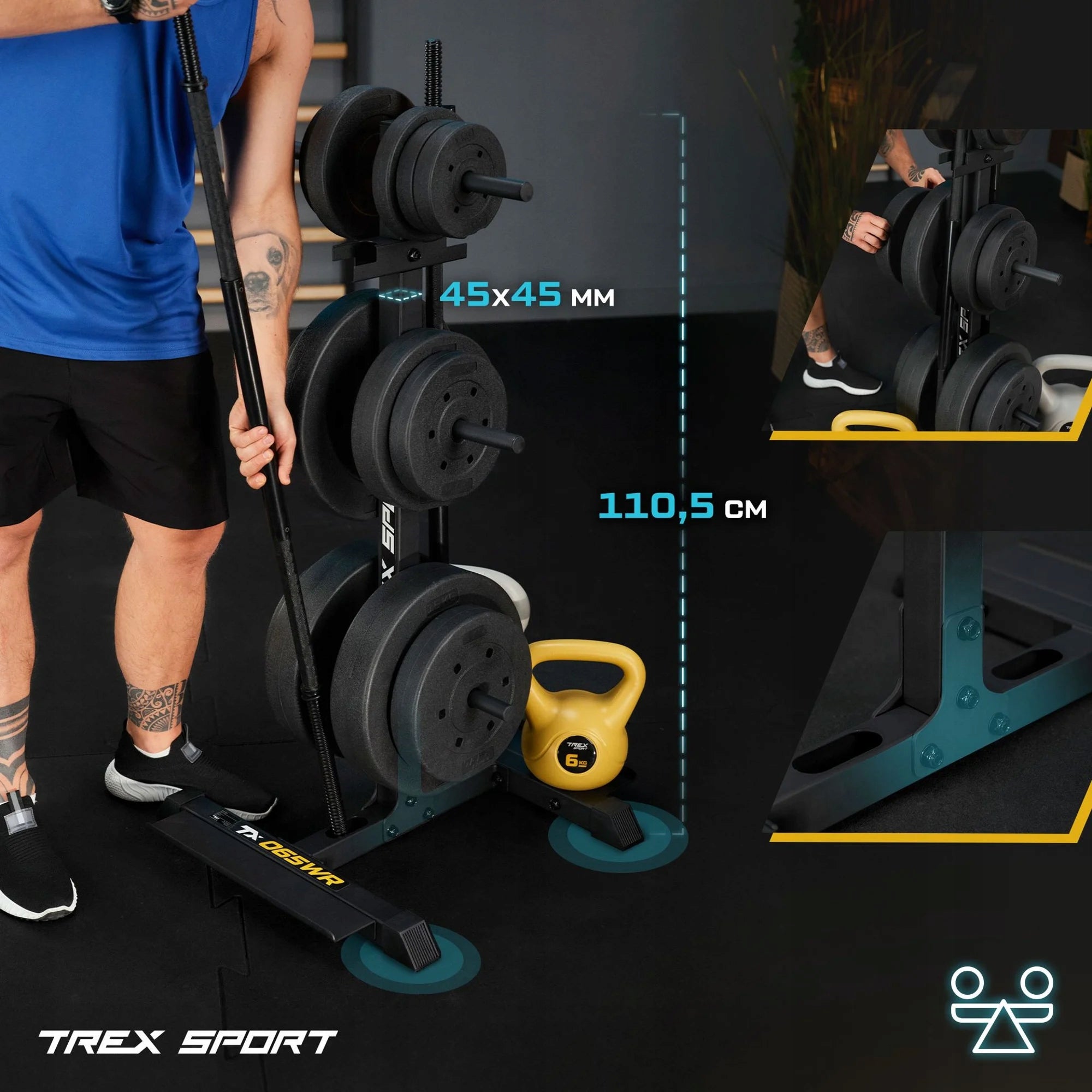 Weight rack neck plates 3-level up to 360 kg Trex Sport Manufacturer code TX-065WR
