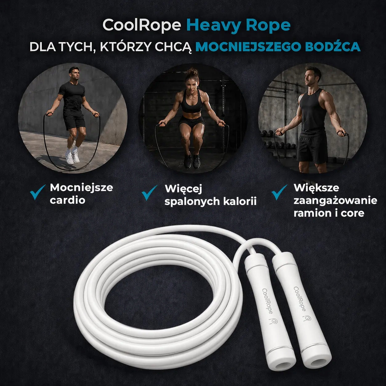 Weighted Jump Rope (Heavy Rope) – White Brand no brand