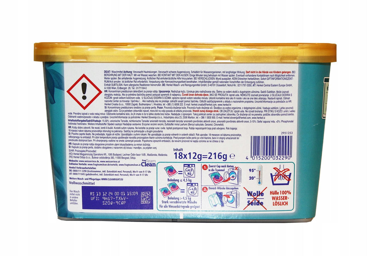 Weiser Riese washing capsules Universal Aromatherapie Lotus 18 pcs. Packaging status original