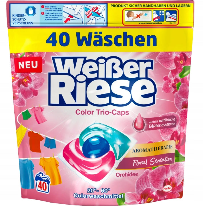Weisser Riese Color Trio-Caps Aromatherapy – Orchid and Oils (40 washes) Packaging status original