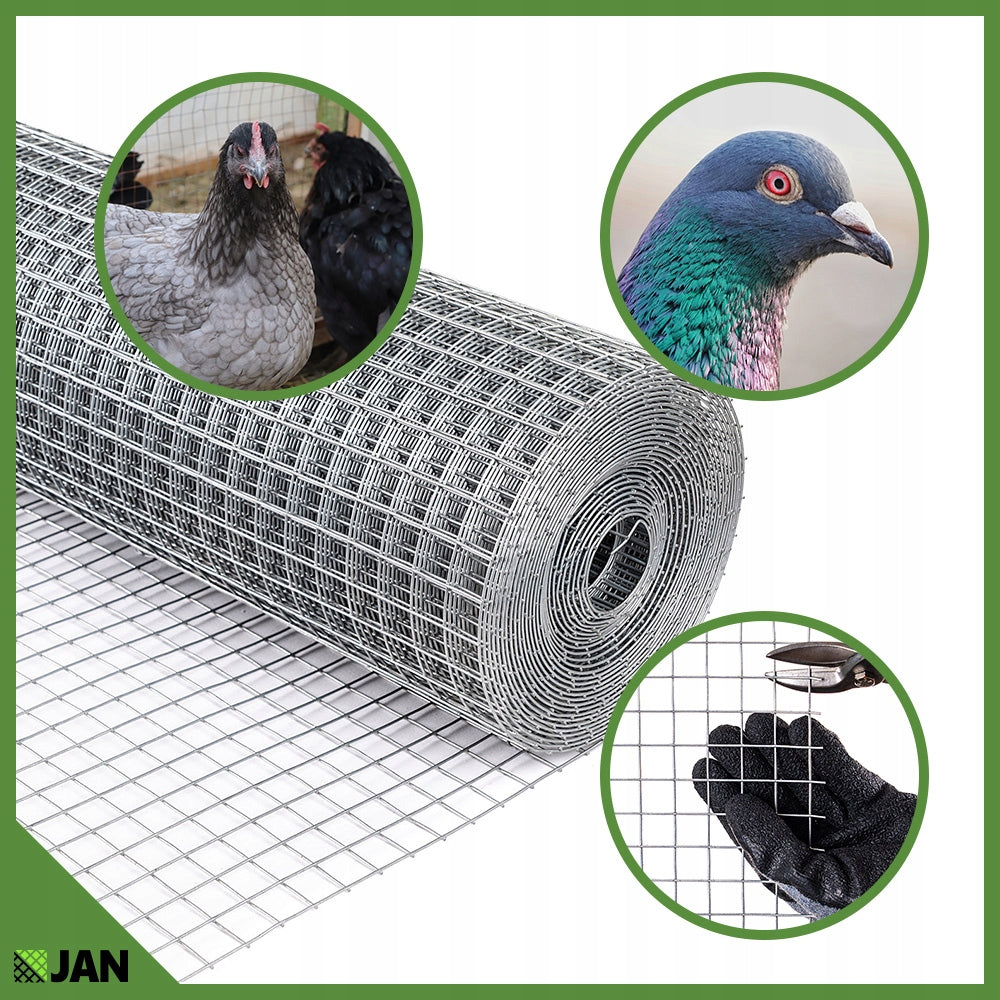 Welded Mesh OC 19x19x0,8mm for Aviary Fence 25m2 Cages Breeding Length 25 m