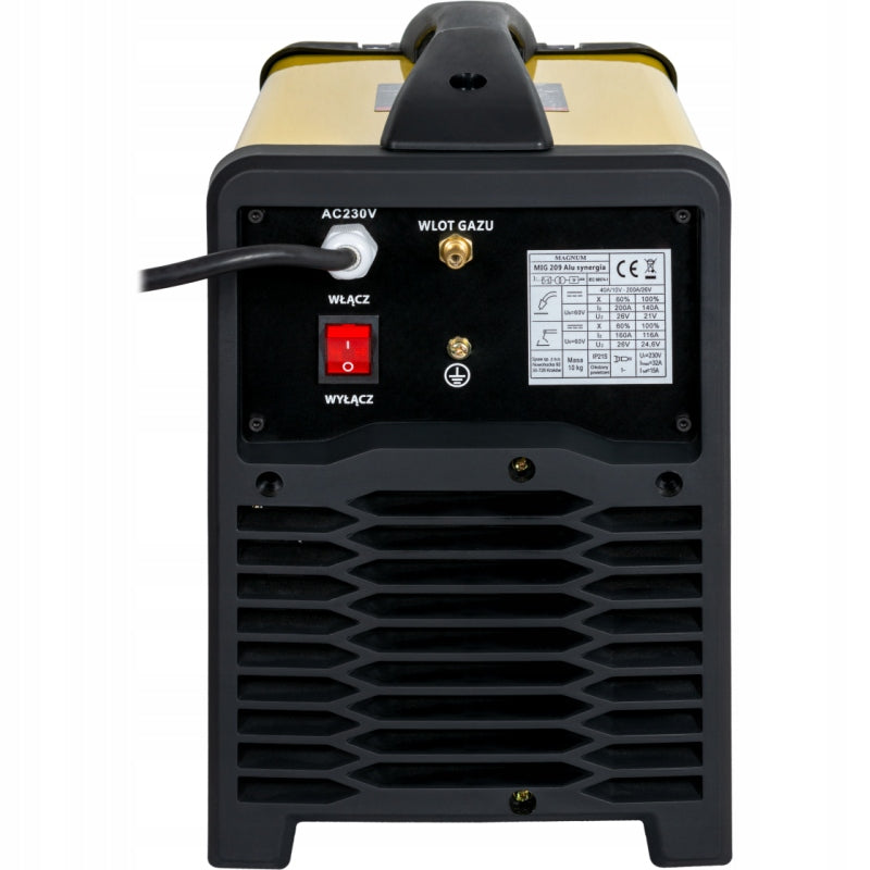 Welder MAGNUM MIG 209 ALU SYNERGY MIG/MAG MMA TIG FLUX 200A 230V Duty cycle time 60%