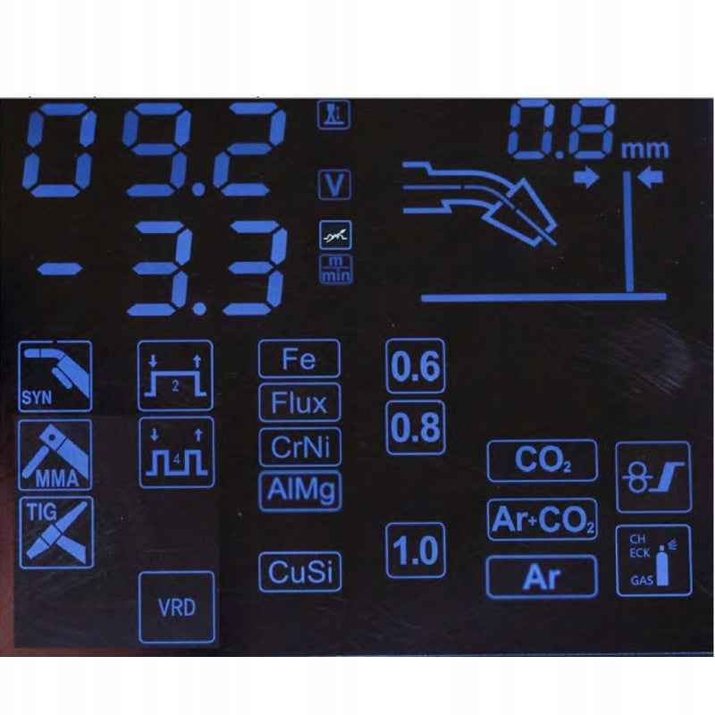 Welder MAGNUM MIG 209 ALU SYNERGY MIG/MAG MMA TIG FLUX 200A 230V Welding methods MIG/MAG MMA TIG